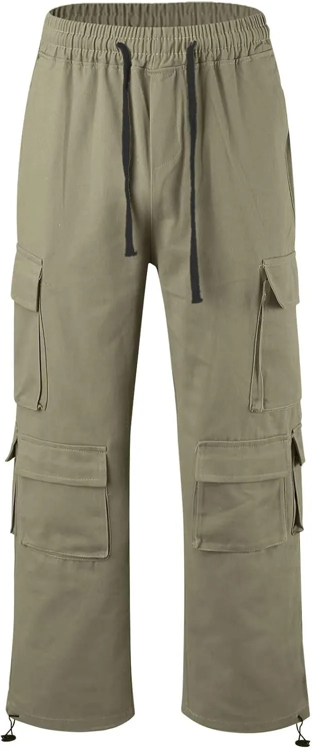 2023 Mens Cargo Pants Plus Size Elastic Waist Baggy Sweatpants for Men Casual Trousers Lightweight Jogger Pant Sweatpants