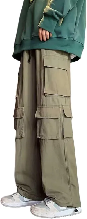 2023 Mens Cargo Pants Plus Size Elastic Waist Baggy Sweatpants for Men Casual Trousers Lightweight Jogger Pant Sweatpants