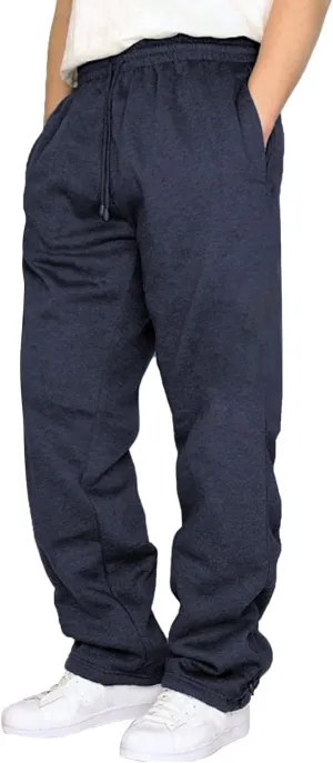 2024 Men's Fleece Cargo Sweatpants Drawstring Loose Fit Jogger Pants for Men with Pockets Stylish Hiking Work Trousers