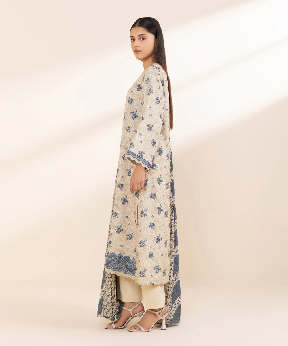 3 Piece - Embroidered Linen Suit