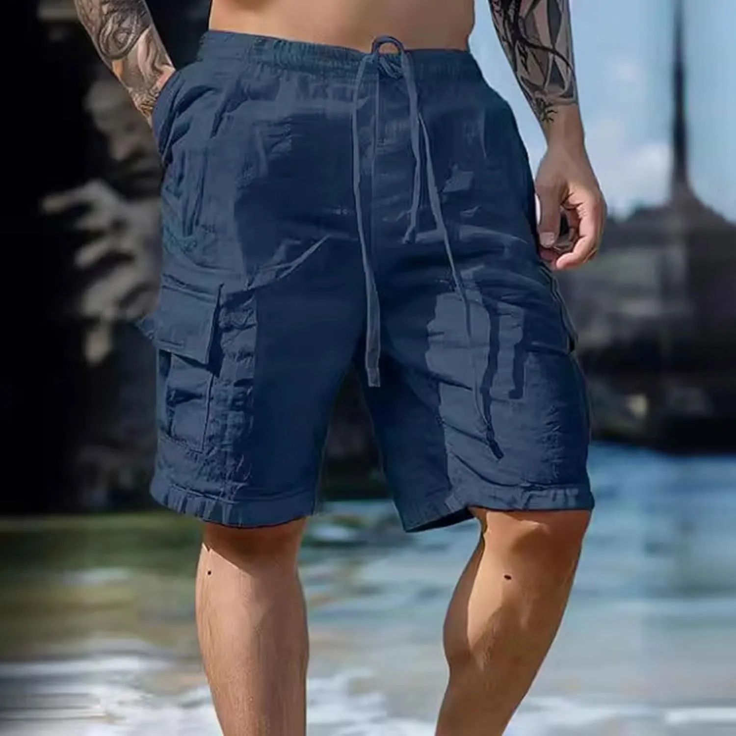 Alalaso Men Shorts Casual Men's Shorts with Deep Pockets Loose Fit Casual Shorts for Running Workout Training Basketball