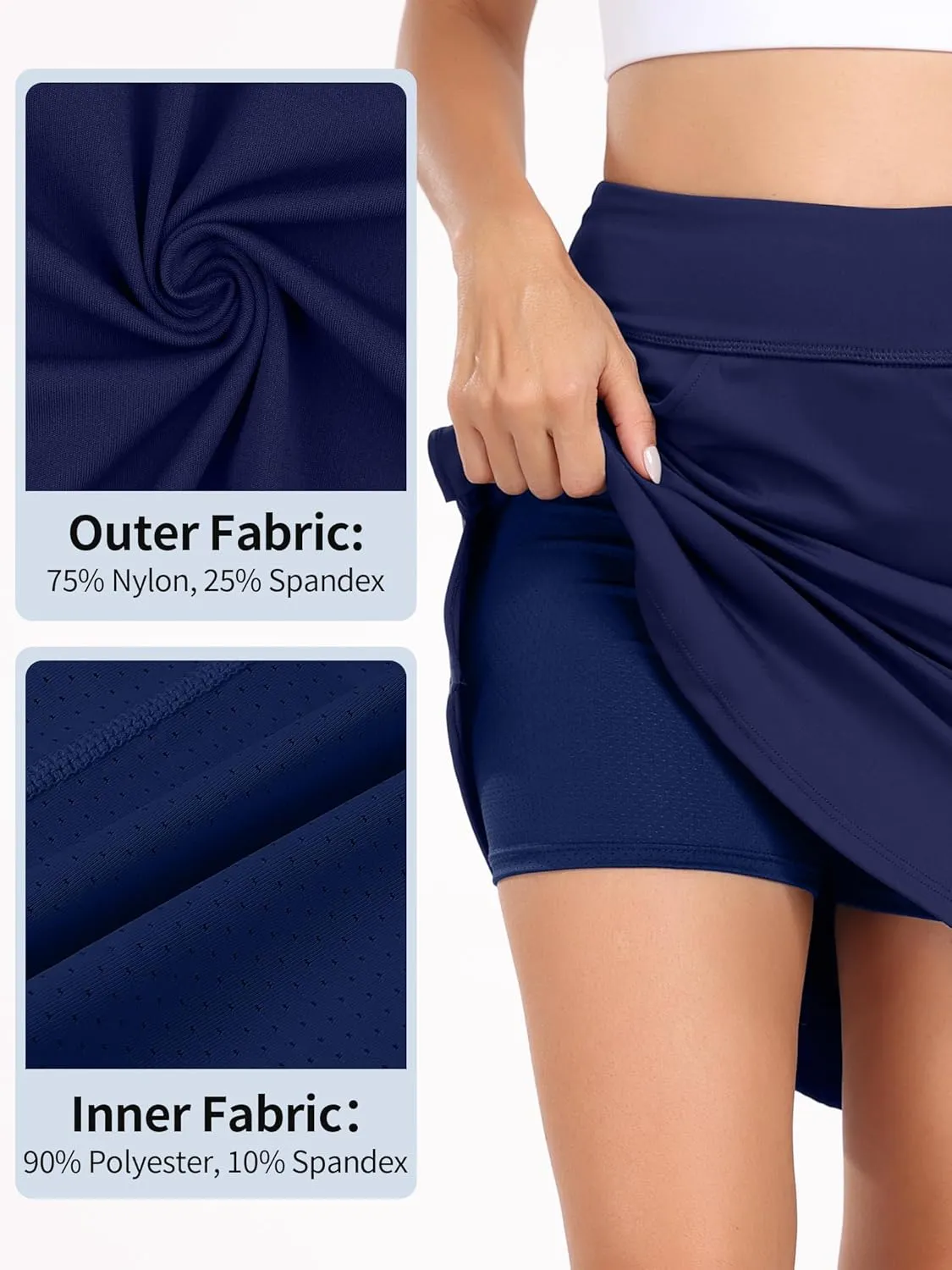 ATTRACO 19" Knee Length Golf Skorts Skirts for Women Tennis Skirt with Shorts Pockets Athletic Workout Skort