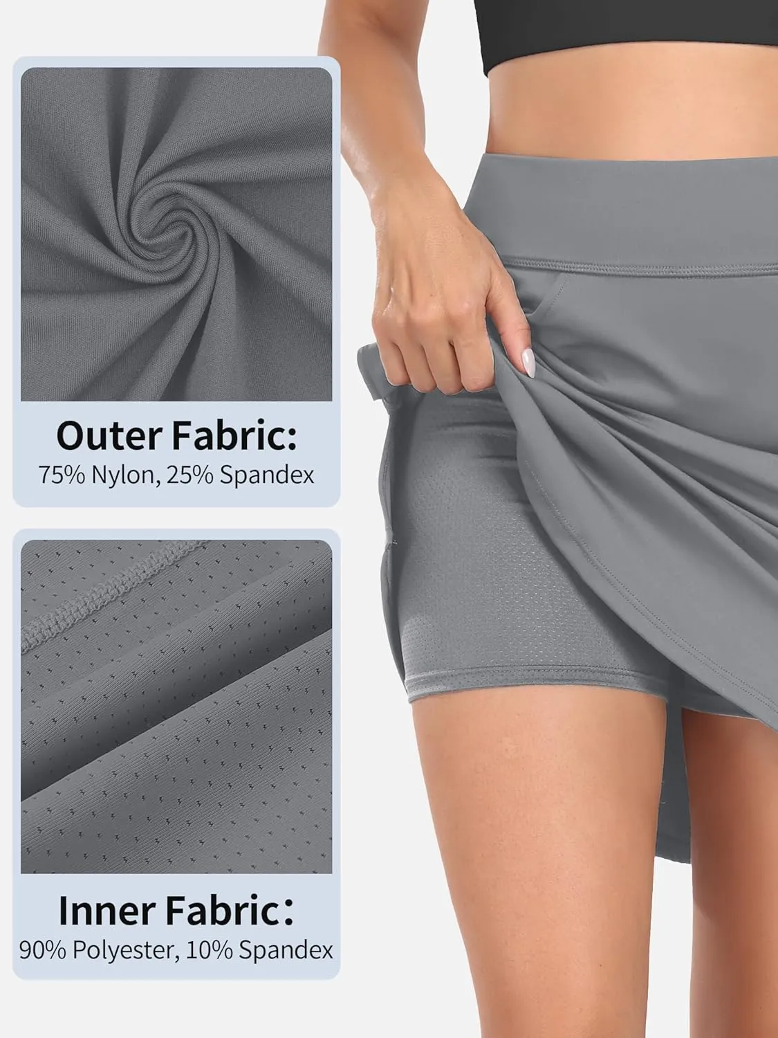 ATTRACO 19" Knee Length Golf Skorts Skirts for Women Tennis Skirt with Shorts Pockets Athletic Workout Skort