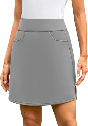 ATTRACO 19" Knee Length Golf Skorts Skirts for Women Tennis Skirt with Shorts Pockets Athletic Workout Skort