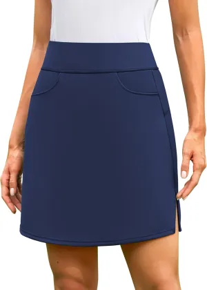ATTRACO 19" Knee Length Golf Skorts Skirts for Women Tennis Skirt with Shorts Pockets Athletic Workout Skort