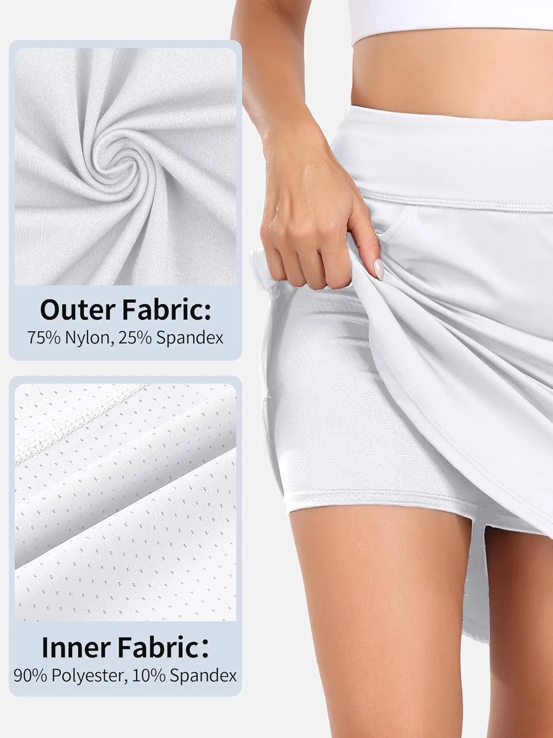ATTRACO 19" Knee Length Golf Skorts Skirts for Women Tennis Skirt with Shorts Pockets Athletic Workout Skort