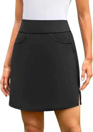ATTRACO 19" Knee Length Golf Skorts Skirts for Women Tennis Skirt with Shorts Pockets Athletic Workout Skort