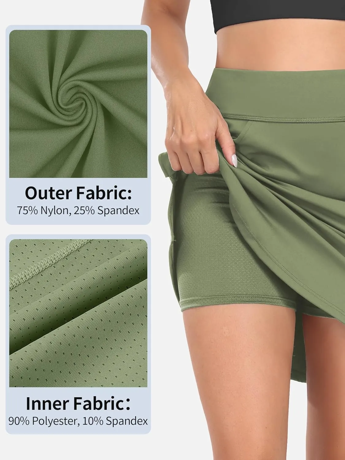 ATTRACO 19" Knee Length Golf Skorts Skirts for Women Tennis Skirt with Shorts Pockets Athletic Workout Skort