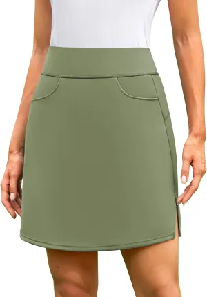 ATTRACO 19" Knee Length Golf Skorts Skirts for Women Tennis Skirt with Shorts Pockets Athletic Workout Skort