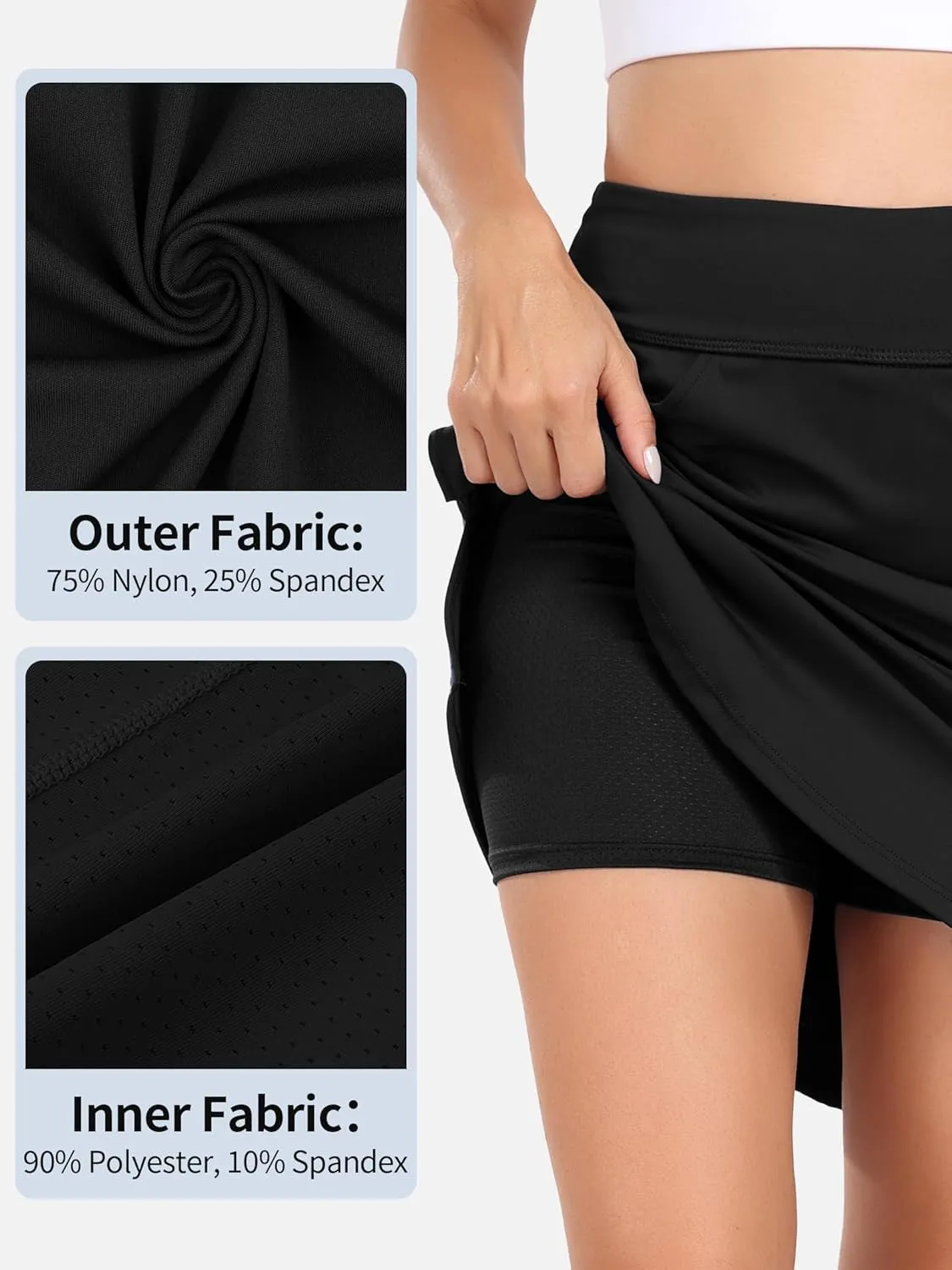 ATTRACO 19" Knee Length Golf Skorts Skirts for Women Tennis Skirt with Shorts Pockets Athletic Workout Skort