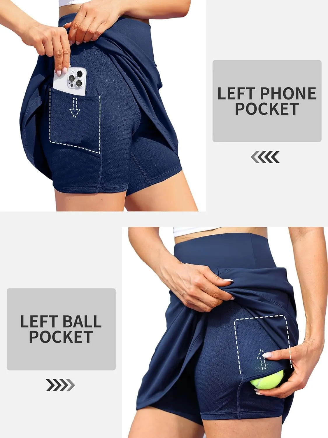 ATTRACO Golf Skorts Skirts for Women with Shorts Pockets Tennis Skirt High Waisted Athletic Skorts
