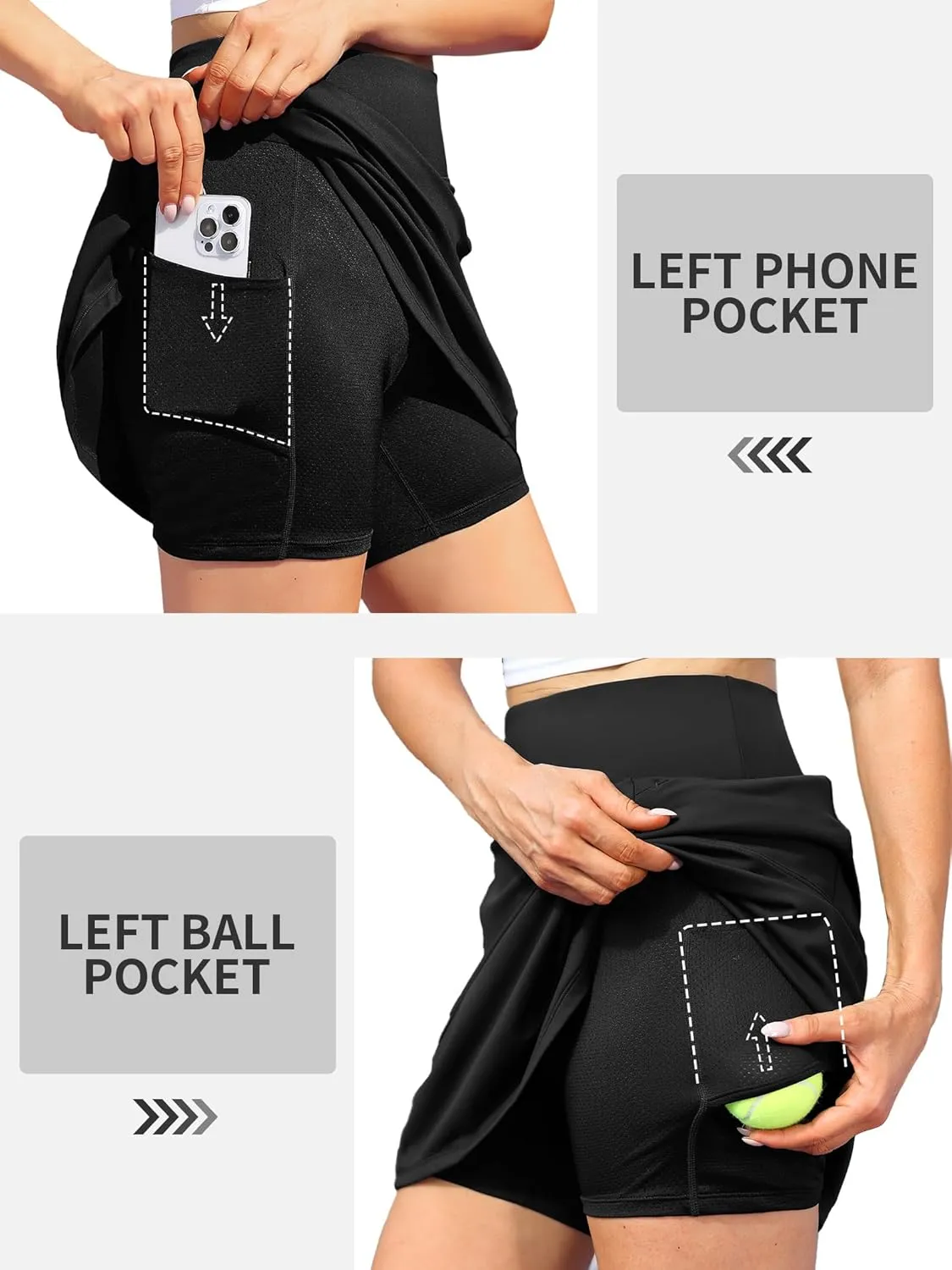 ATTRACO Golf Skorts Skirts for Women with Shorts Pockets Tennis Skirt High Waisted Athletic Skorts