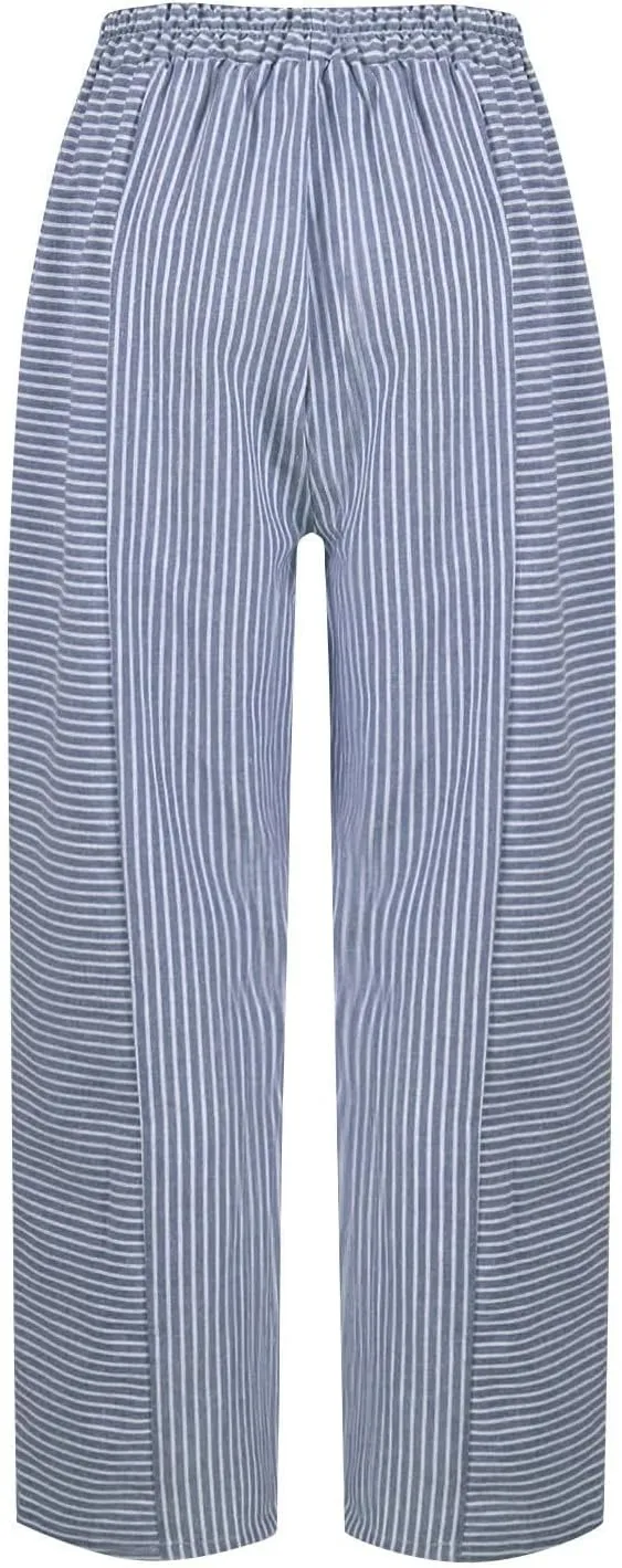 Beach Vacation Clothes for Women Elastic Waist Side Back Four Pockets 9/10 Pants Petite Summer Beachwear