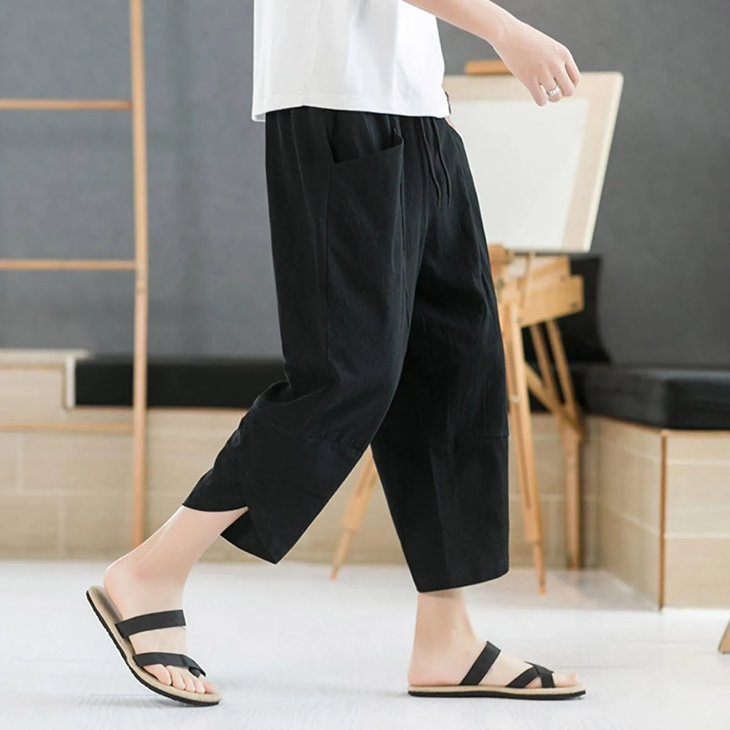 Big and Tall Sweatpants for Men for Men Casual Heavyweight Sweatpants Classic Fit Cargo Work Pants Wild Drawstring