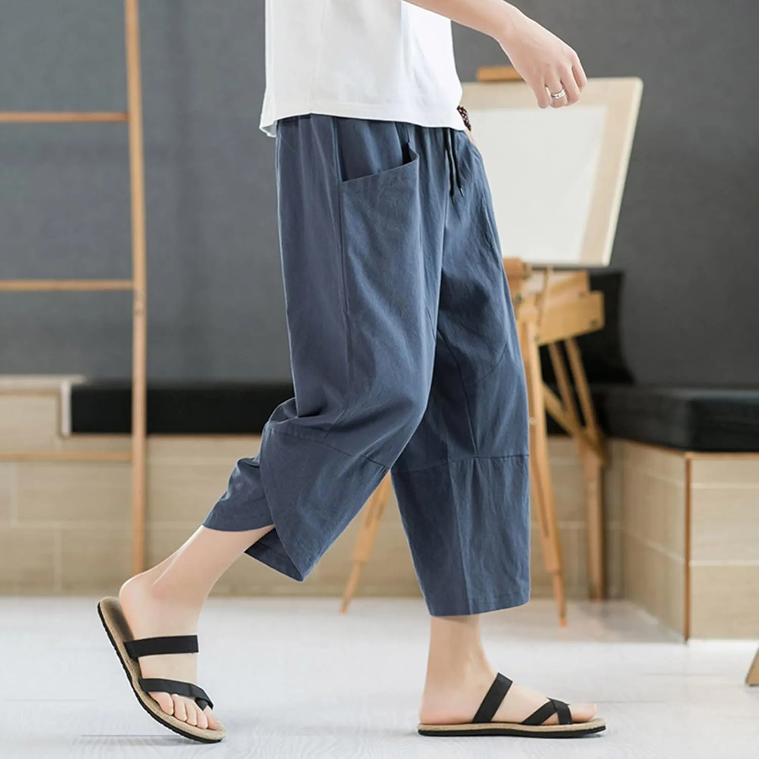 Big and Tall Sweatpants for Men for Men Casual Heavyweight Sweatpants Classic Fit Cargo Work Pants Wild Drawstring