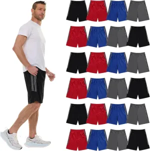 BILLIONHATS Mens Mesh Basketball Shorts, Assorted Colors and Sizes Per Case, Gym and Workout 11 Inch with Pockets