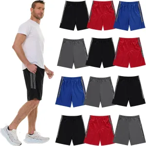 BILLIONHATS Mens Mesh Basketball Shorts, Assorted Colors and Sizes Per Case, Gym and Workout 11 Inch with Pockets