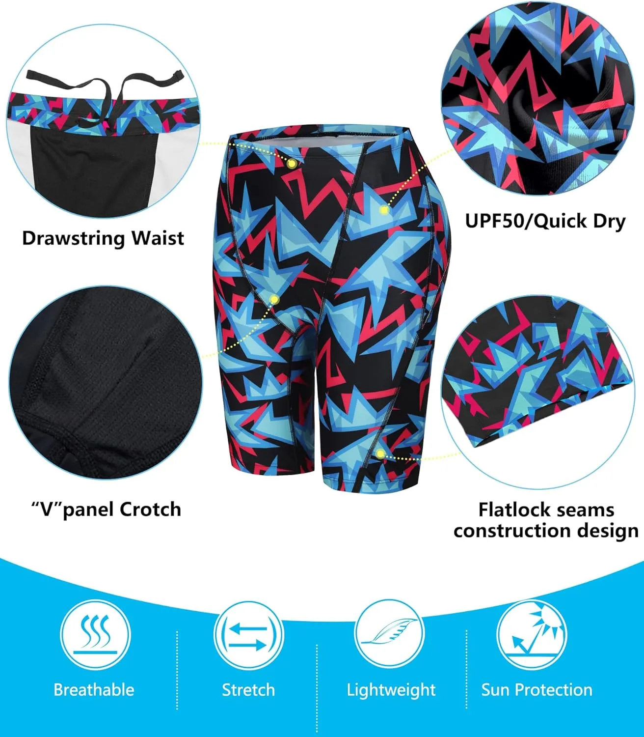 Boys Swim Jammers - Youth Competitive Swim Racing Team Swimming Shorts Swimsuit Trunks Bathing Suit Quick Dry UPF 50 