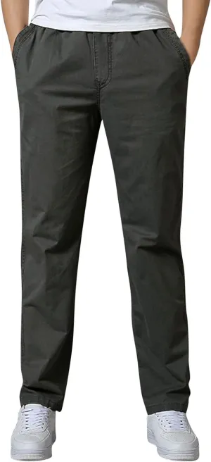 Cargo Pants for Men Big and Tall, for Men Casual Heavyweight Sweatpants Classic Fit Cargo Work Pants Wild Drawstring