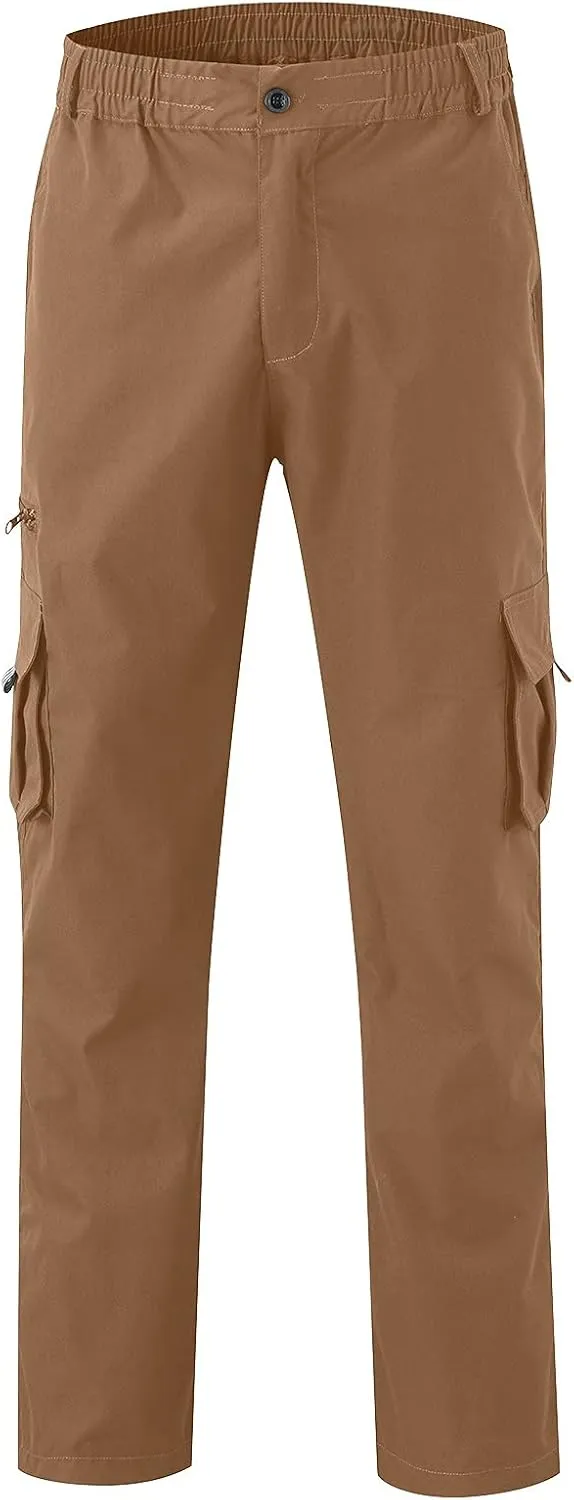 Cargo Pants for Men Big and Tall, for Men Elastic Waist Mens Sweatpants with Zipper Pockets Sweat Pants Men's Winter