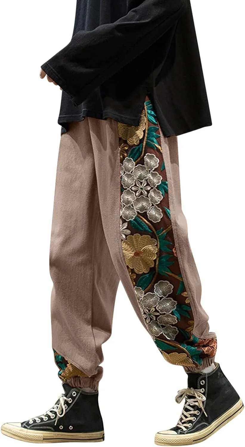 Cargo Pants for Men Big and Tall, Pants Men's Sweatpants Casual Lounge Cotton Yoga Pants Loose Open Bottom Straight