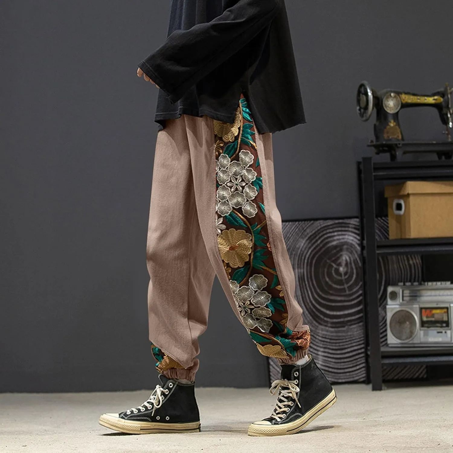 Cargo Pants for Men Big and Tall, Pants Men's Sweatpants Casual Lounge Cotton Yoga Pants Loose Open Bottom Straight