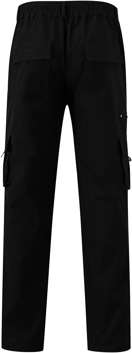 Cargo Pants for Men Big and Tall Work Trousers Fleece Cotton Sweatpants Lounge Pants Mens Gym Jogging Bottoms Tapered