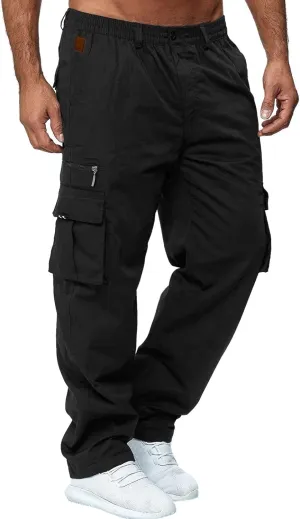 Cargo Pants for Men Big and Tall Work Trousers Fleece Cotton Sweatpants Lounge Pants Mens Gym Jogging Bottoms Tapered
