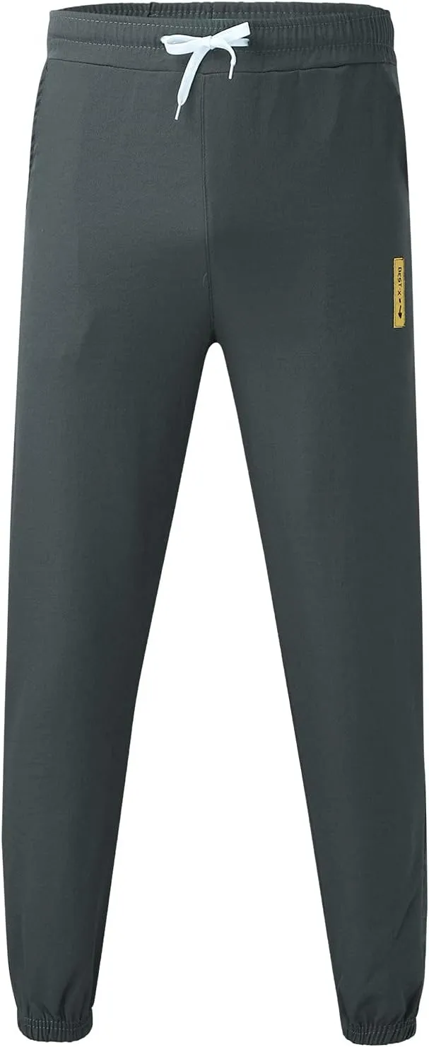Cargo Pants for Men Cotton Linen Wild Workout Joggers Tapered Leg Work Sweatpants for Men with Pockets Hiking Trousers