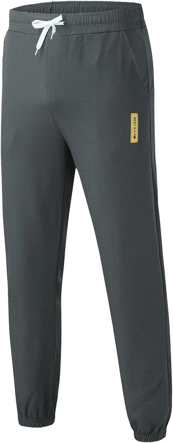 Cargo Pants for Men Cotton Linen Wild Workout Joggers Tapered Leg Work Sweatpants for Men with Pockets Hiking Trousers
