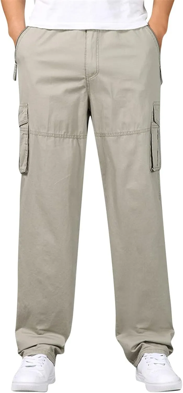 Cargo Pants for Men Joggers Casual Loose Fit Baggy Athletic Jogger Pants with Pockets Sweatpants for Men Men's Active