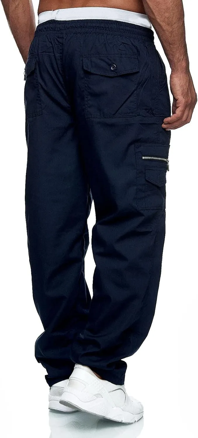 Cargo Pants for Men Work Pockets Mens Sweatpants Slim Fit Sports Active Joggers for Men Elastic Waist Mens Sweatpants