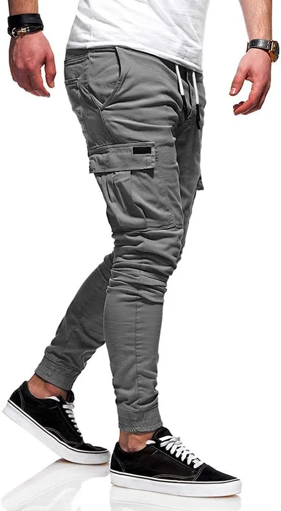 Cargo Sweatpants for Men Big and Tall Athletic Pants for Men Mens Autumn and Winter High Street Fashion Leisure Loose