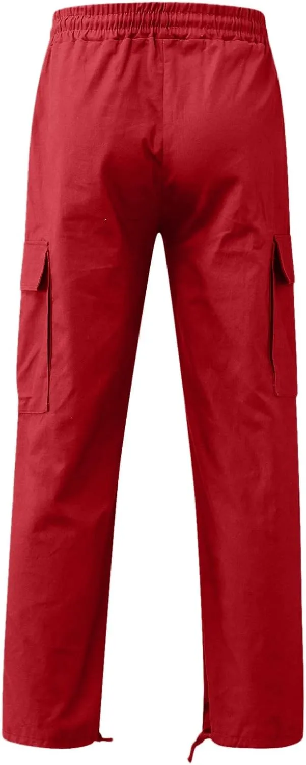 Cargo Sweatpants for Men Big and Tall Pants for Running Sweatpants Hiking Mens Sweatpants Casual Cotton Chinos Cargo