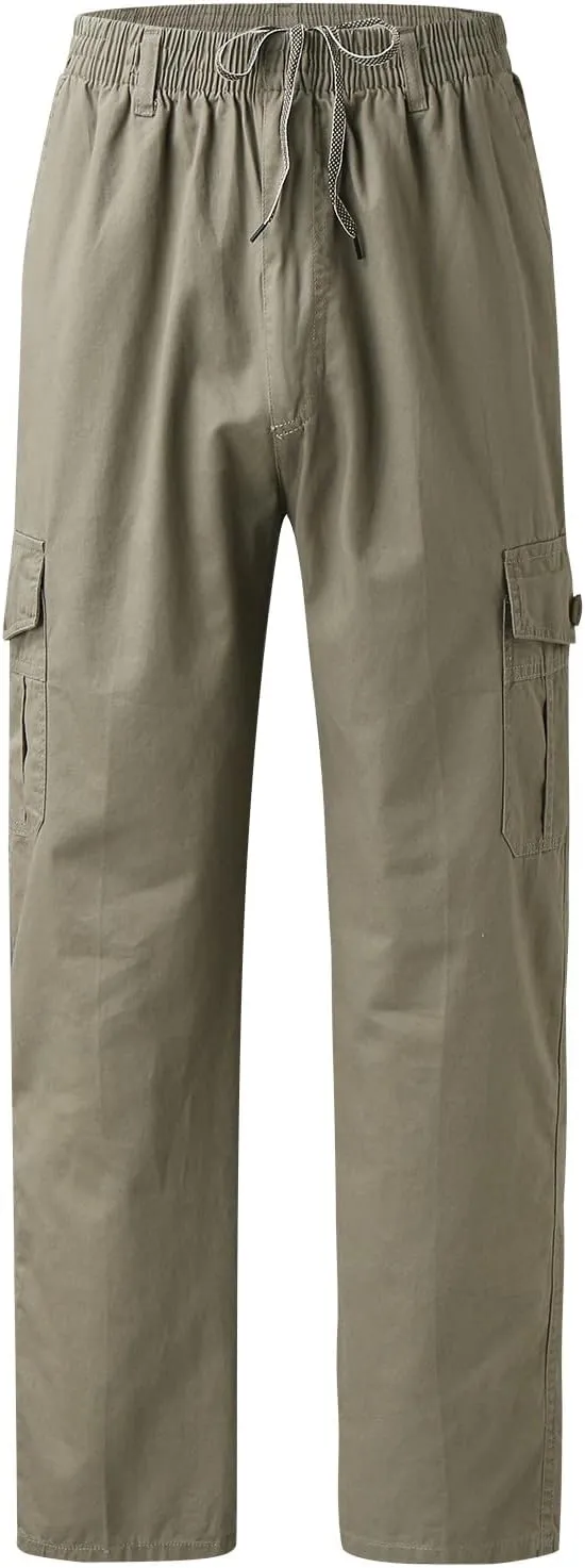 Cargo Sweatpants for Men Big and Tall Pockets Men's Winter Cargo Pants Thick Fleece Joggers Loose Sport Long Trousers