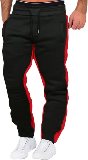 Cargo Sweatpants for Men Big and Tall Trousers Mens Heavyweight Cargo Fleece Sweatpants Stretch Elastic Waist Jogger