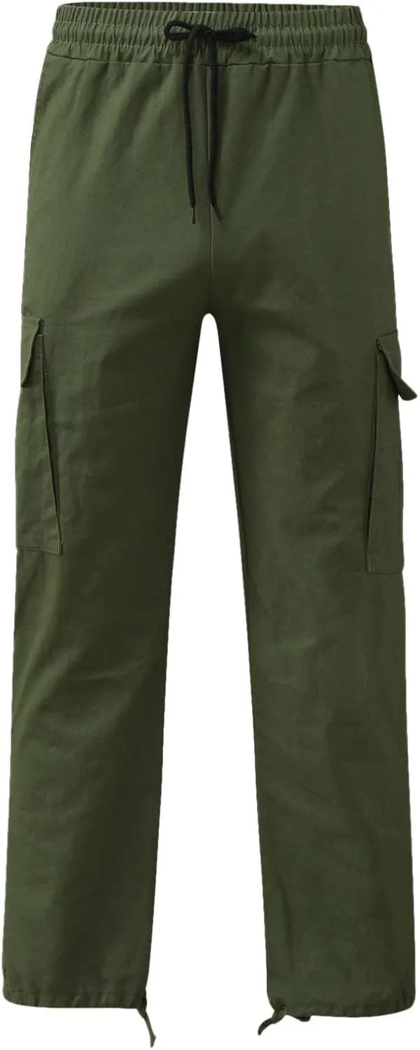 Cargo Sweatpants for Men Big and Tall Waist Plaid Casual Pants Gym Workout Athletic Pants Mens Outdoors Jogger Pants
