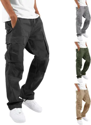 Cargo Sweatpants for Men Big and Tall Waist Plaid Casual Pants Gym Workout Athletic Pants Mens Outdoors Jogger Pants