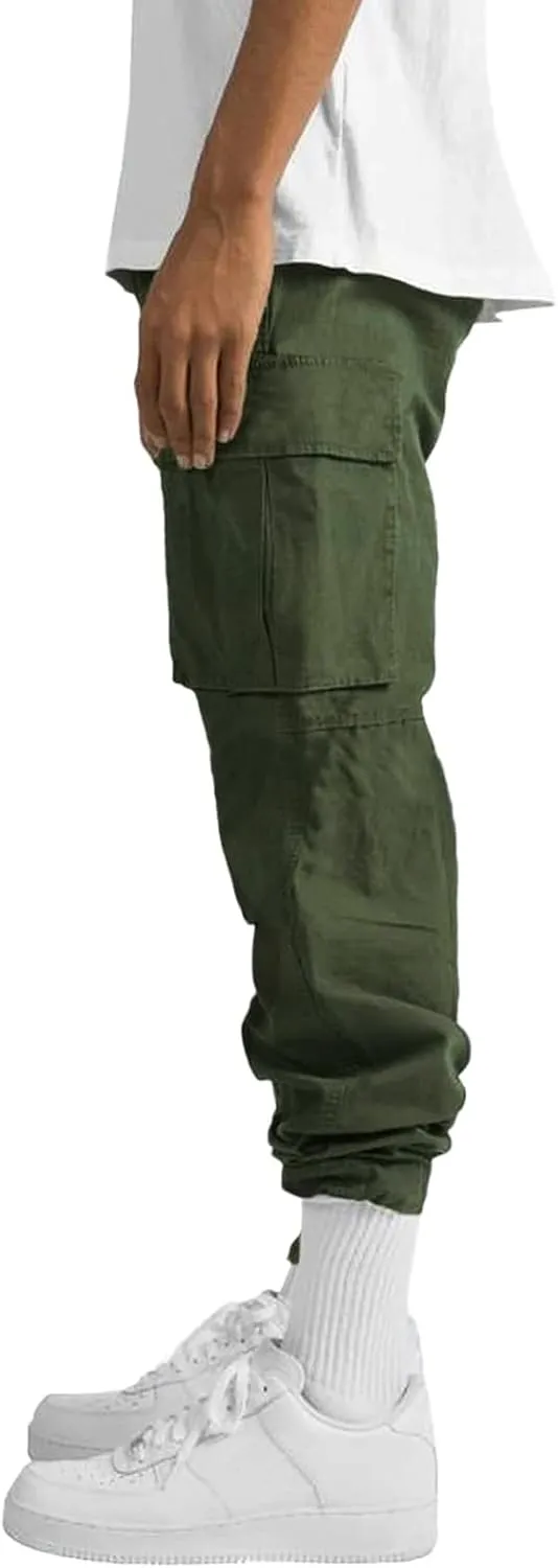 Cargo Sweatpants for Men Big and Tall Waist Plaid Casual Pants Gym Workout Athletic Pants Mens Outdoors Jogger Pants