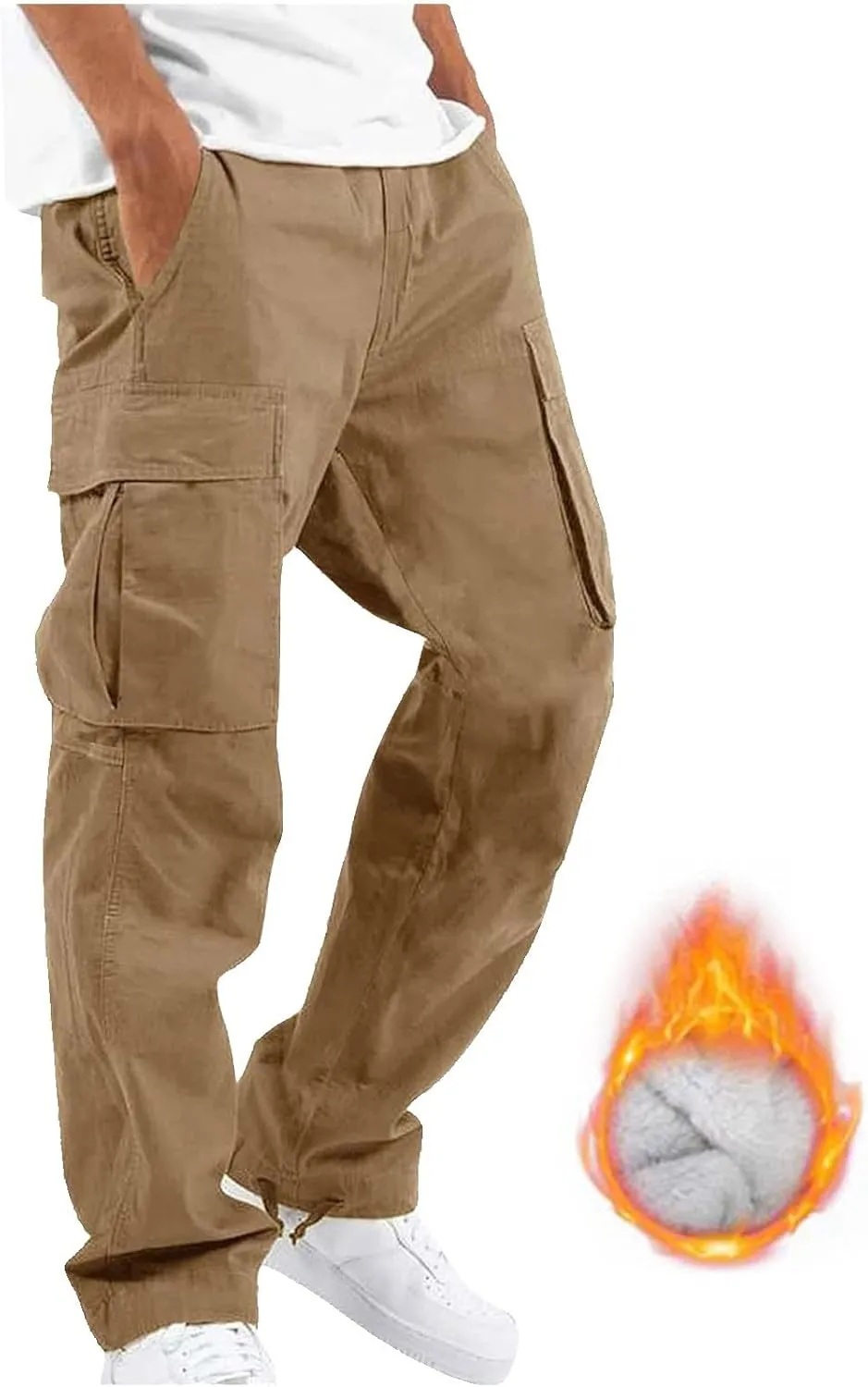 Cargo Trousers for Men Multi-Pocket Pants Tooling Men's Pants Golf Pants Men Stretch Men's Heavyweight Cargo Fleece