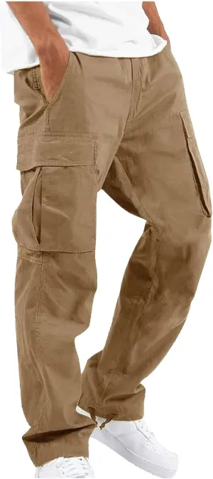 Cargo Trousers for Men Multi-Pocket Pants Tooling Men's Pants Golf Pants Men Stretch Men's Heavyweight Cargo Fleece