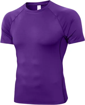 Compression Shirt Men Short Sleeve Cool Dry Workout Gym T-Shirt Breathable Athletic Sports Undershirts Running Tops