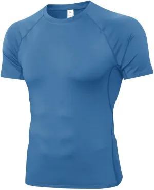 Compression Shirt Men Short Sleeve Cool Dry Workout Gym T-Shirt Breathable Athletic Sports Undershirts Running Tops