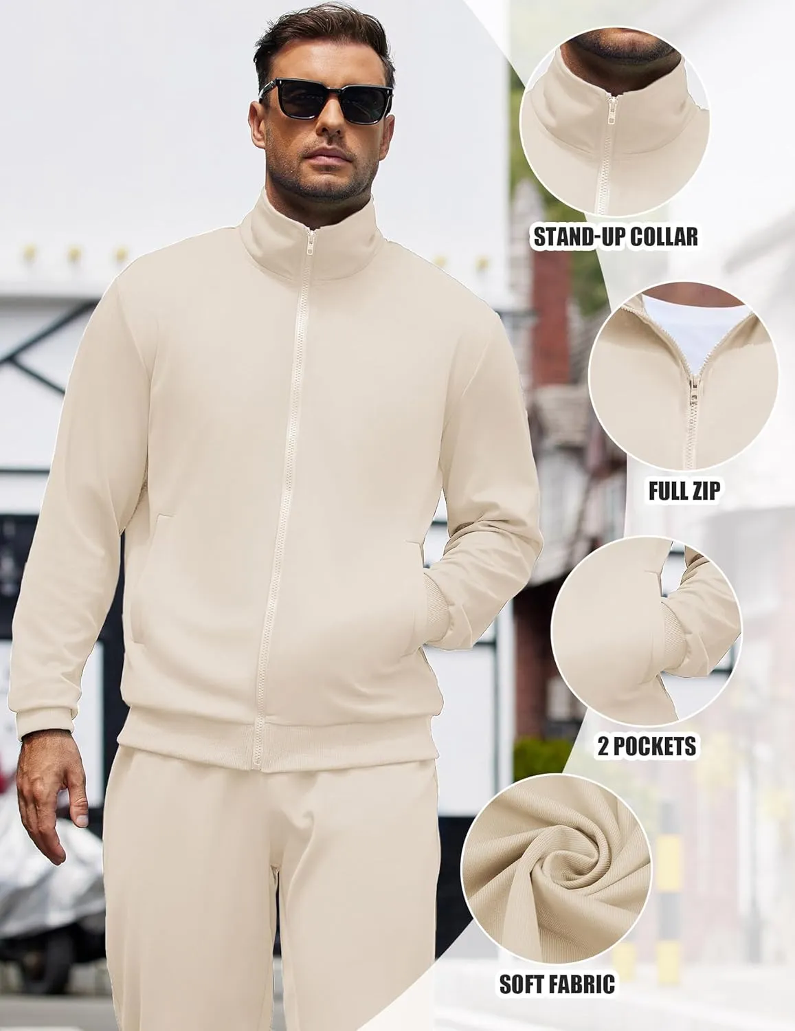 COOFANDY Men's Tracksuits Casual Sweatsuit 2 Piece Full Zip Athletic Jogging Suit Sets Sport Sweat Suit