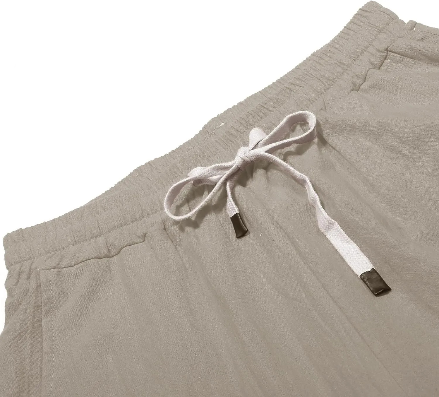 Cotton Linen Pants Women Baggy Casual Summer Beach Solid Color Plus Size High Waist Linen Pants Plus Size Ankle Trousers