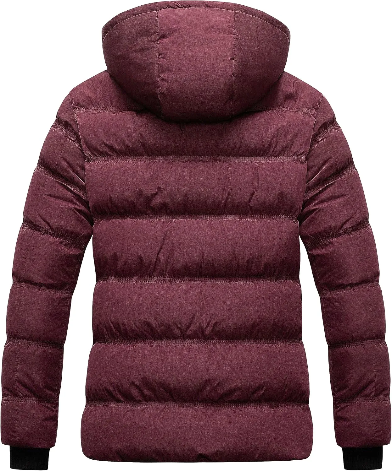 CREATMO US Women's Warm Winter Coat Waterproof Ski Jacket Padded Puffy Overcoat With Detachable Hood