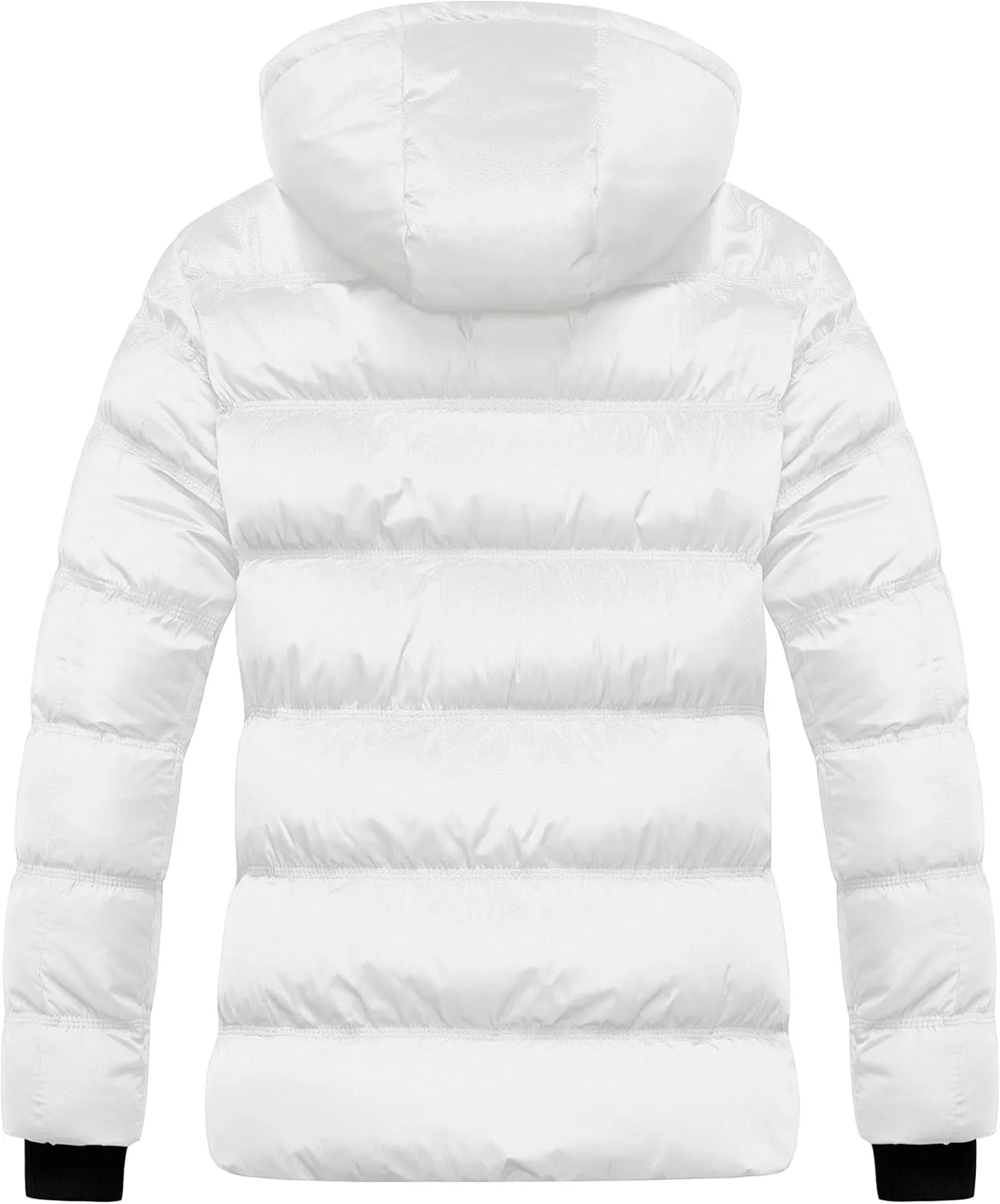 CREATMO US Women's Warm Winter Coat Waterproof Ski Jacket Padded Puffy Overcoat With Detachable Hood