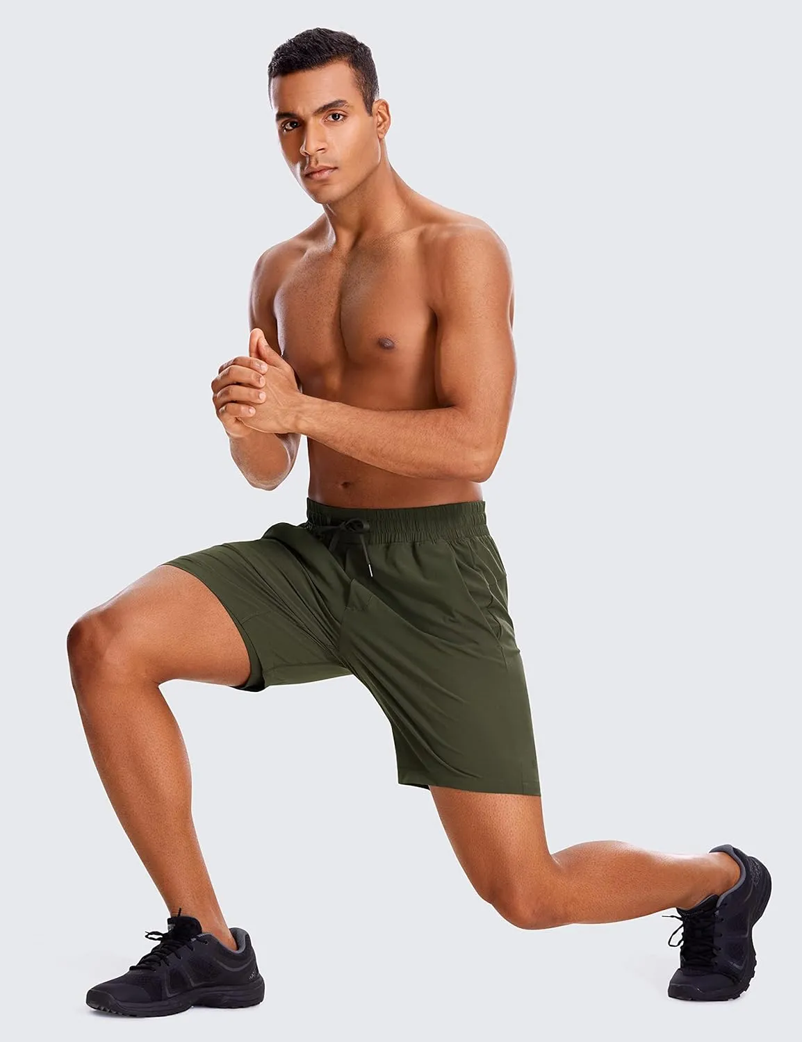 CRZ YOGA Men's 2 in 1 Running Shorts with Liner - 7'' Quick Dry for Workout Sports Athletic with Pockets