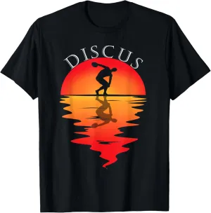 Discus Throw Vintage Sunset Discus Thrower Discus Athlete T-Shirt