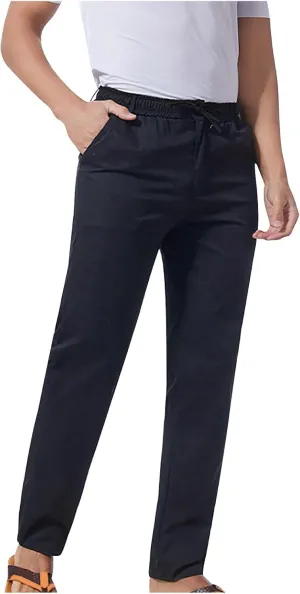 Drawstring Pants for Mens,Men's Summer Casual Beach Loose Trousers Outdoor Comfy Soft Slim Fit Thin Straight Pant